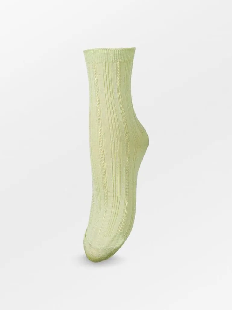 Glimmersokker|BeckSöndergaard Glitter Drake Sock - Green Limeade