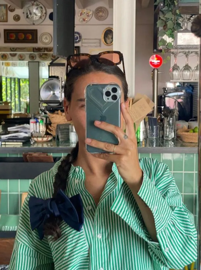 Hårtilbehør|BeckSöndergaard Satin Big Bow - Navy Blue