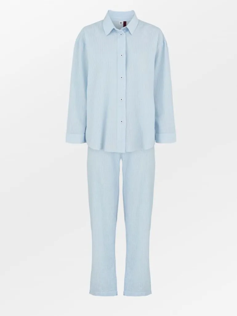 Pyjamaser|BeckSöndergaard Seersucker Pyjamas Set - Blue