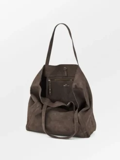 Lærvesker|BeckSöndergaard Suede Eden Bag - Hot Fudge Brown