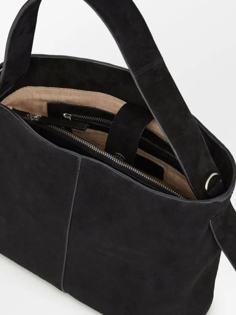 Crossbody Vesker|BeckSöndergaard Suede Fraya Small Bag - Black